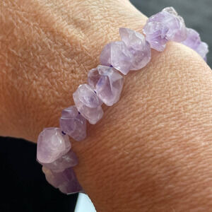 Amethyst Crystal Chunky Chip Bracelet